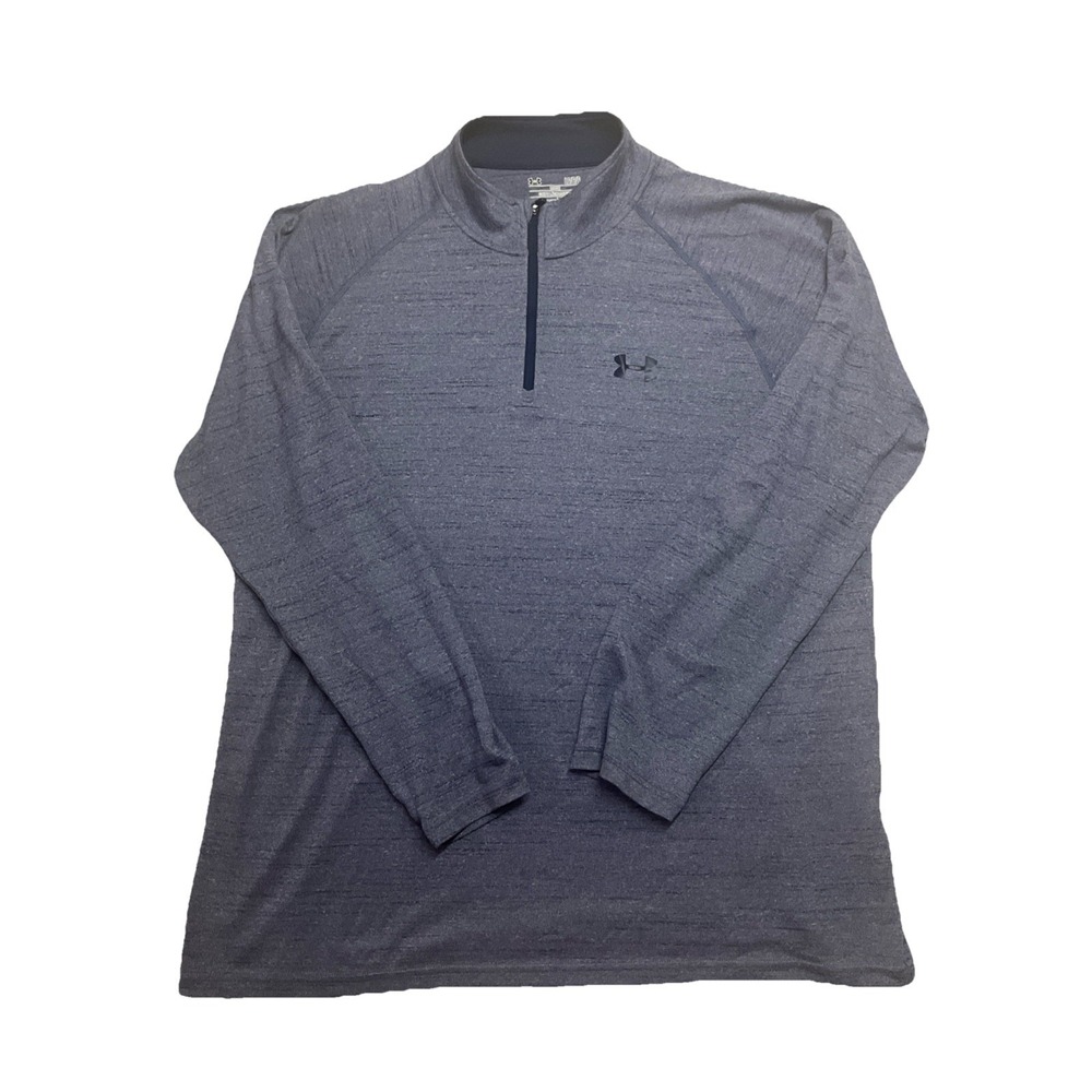 Under Armour Mens Blue Long Sleeve Quarter Zip Shirt Size L